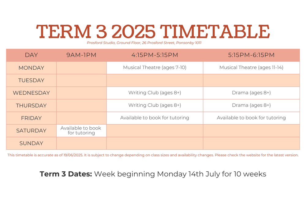 Timetable